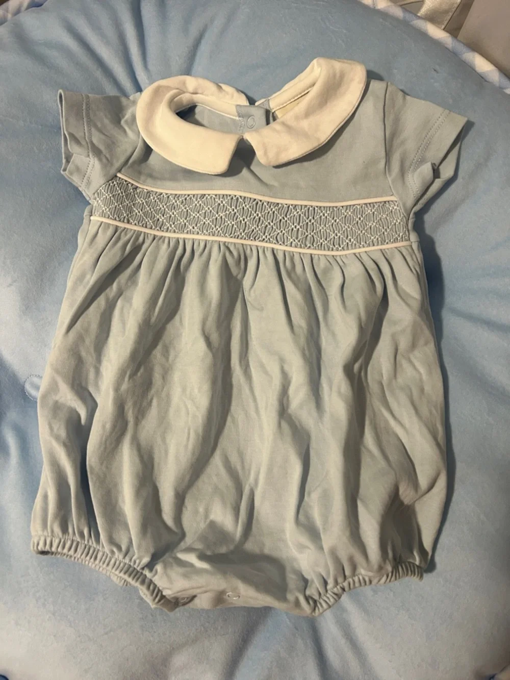 Light Blue Smocked Bubble - Picture 1 of 1